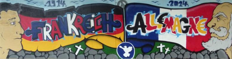Graf franco-allemand réalisé au sein de l'atelier graffiti 